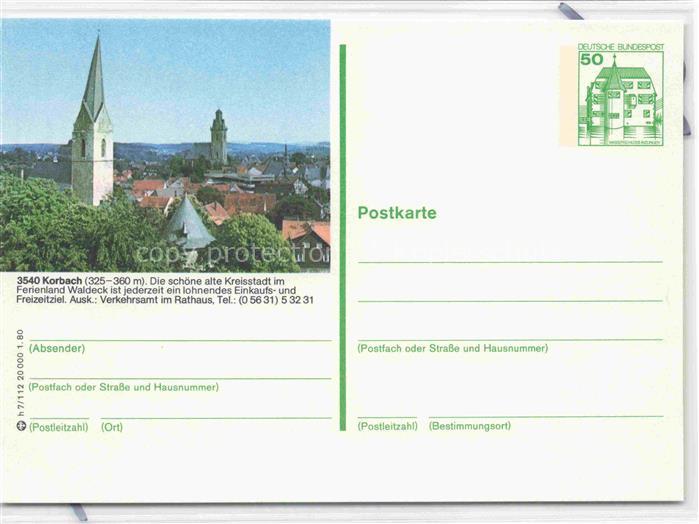 Korbach Corbach Waldeck Hessen Stadtbild mit Kirchtuermen