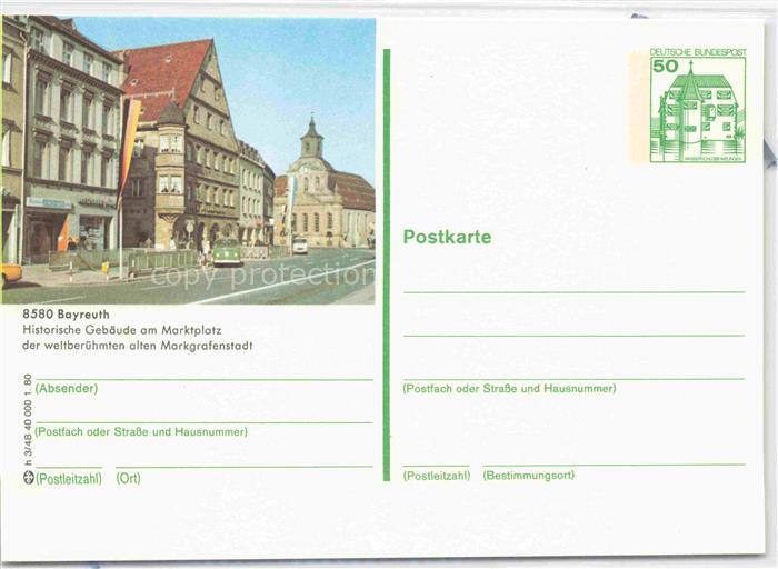 BAYREUTH Bayern Historische Gebaeude am Marktplatz Markgrafenstadt