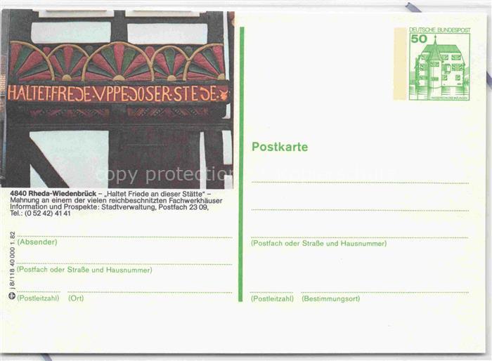 Rheda -Wiedenbrueck Westfalen Haltet Friede an dieser Staette Fachwerkhaus