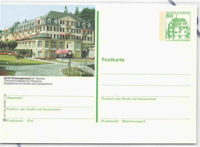 Schlangenbad Taunus Hessen Thermal-Heilbad Kurhotel und Sanatorium