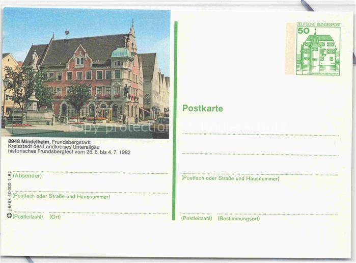 Mindelheim Bayern Motiv Stadtzentrum Brunnen