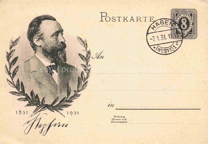 HAGEN  Westfalen NRW Persoenlichkeiten Portrait Lorbeerkranz