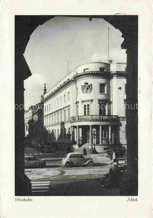 WIESBADEN Schloss Kupfertiefdruck