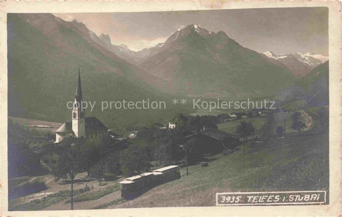 Telfes Stubai Tirol AT Panorama mit Kirche