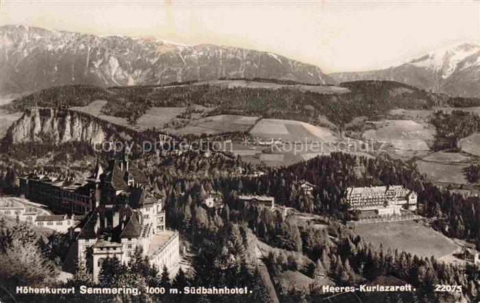 Semmering Niederoesterreich AT Suedbahnhotel Heeres Kurlazarett