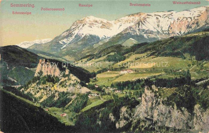 Semmering Niederoesterreich AT mit Schneealpe Polleroswand Raxalpe Breitenstein