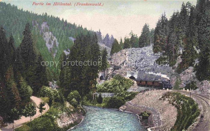 Hoellental Frankenwald Marxgruen Bad Steben Hof Bayern Panorama Dampflok Tunnel