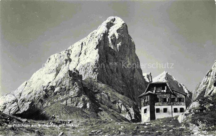 Pichlhuette Wolayersee Trebesing Kaernten AT mit Seekopf