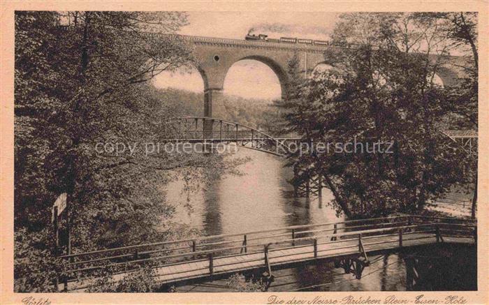 GoeRLITZ  Sachsen Die drei Neisse Bruecken Stein Eisen Holz