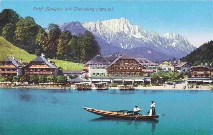 Koenigssee-Muehlleiten Schoenau Berchtesgaden mit Untersberg Seepanorama