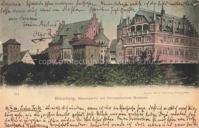 NueRNBERG  CITY Mauerpartie mit Germanischem Museum