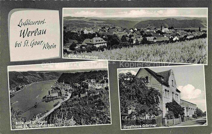 Werlau Sankt Goar Rheinland-Pfalz Panorma St Goar und St Goarshausen Gasthaus Ga