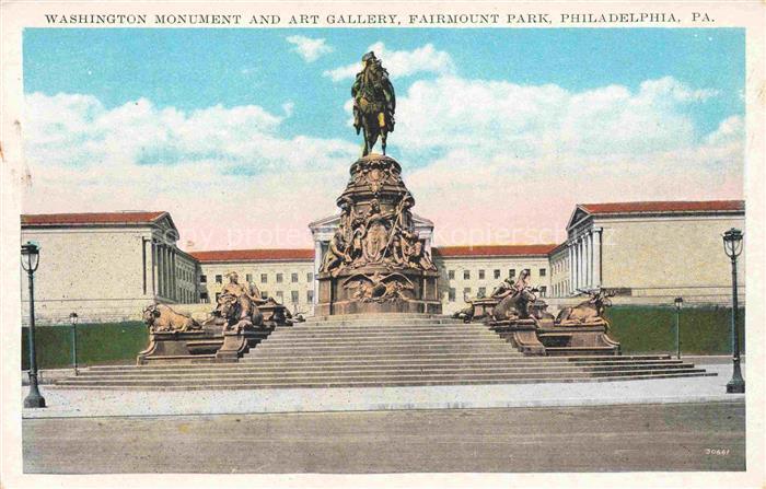 PHILADELPHIA  Pennsylvania USA Washington Monument and Art Gallery Fairmont Park