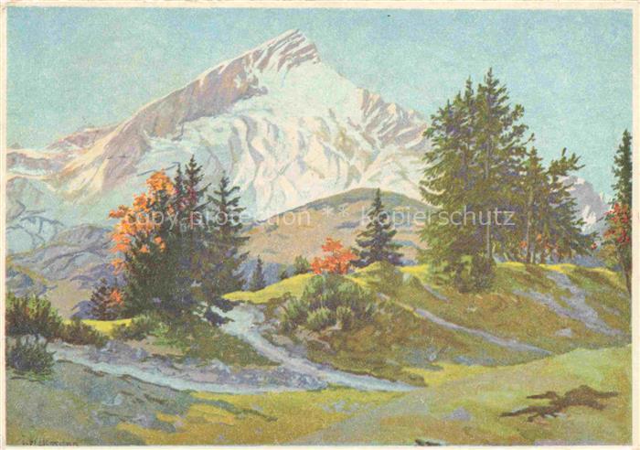 Alpspitze Alpspitz 2628m Garmisch-Partenkirchen Gemaelde