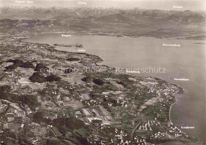 BREGENZ Vorarlberg Bodensee Fliegeraufnahme mit Lindau Wasserburg Nonnenhorn Kre