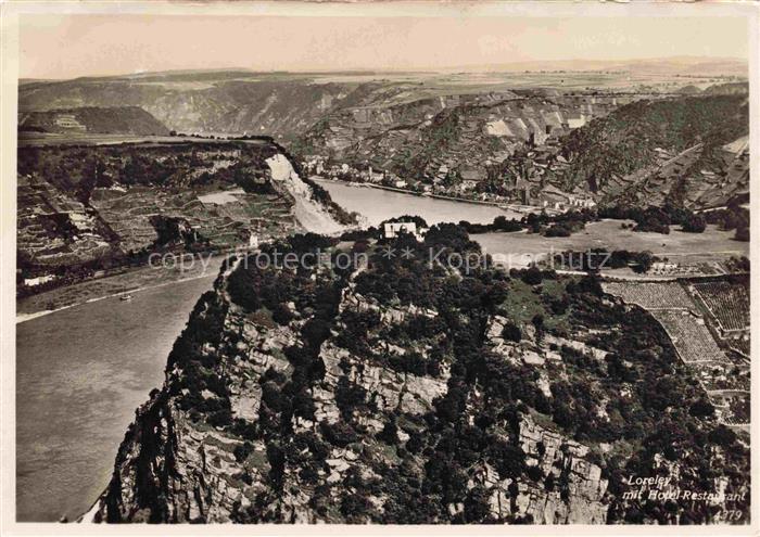 Loreley Lorelei Sankt Goarshausen Rheinland-Pfalz Fliegeraufnahme