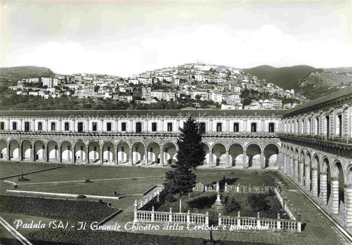 Padula Salerno Campania IT Il Grande Chiostro della Certosa e panorama
