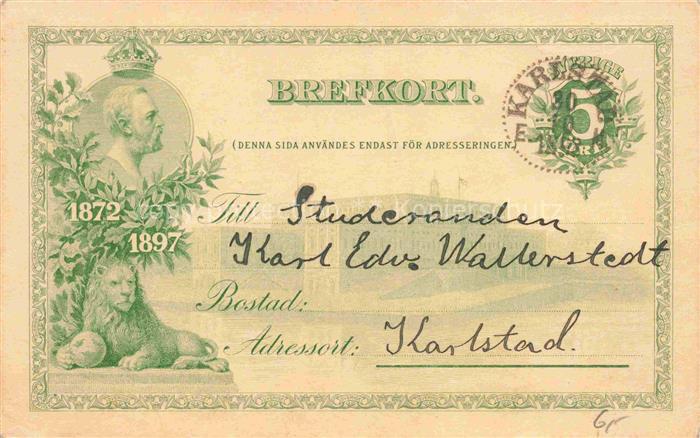 Karlstad  Sweden Brefkort mit Koenig und Loewe