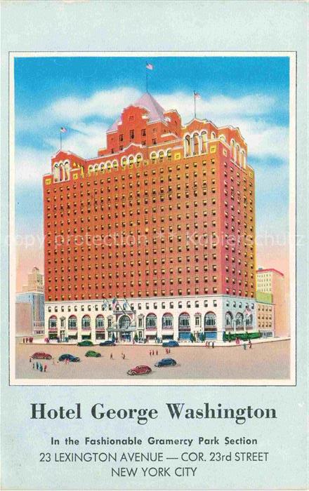 NEW YORK City USA Hotel George Washington Illustration