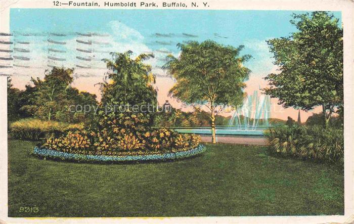 Buffalo New York USA Fountain Humboldt Park Illustration