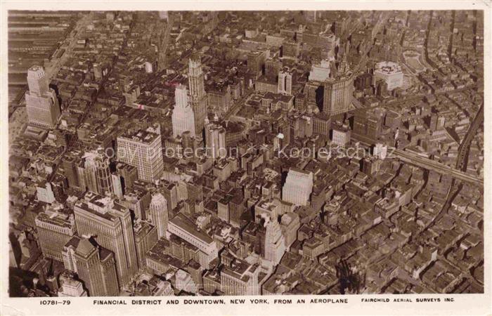 NEW YORK City USA Financial District and Downtown from the air