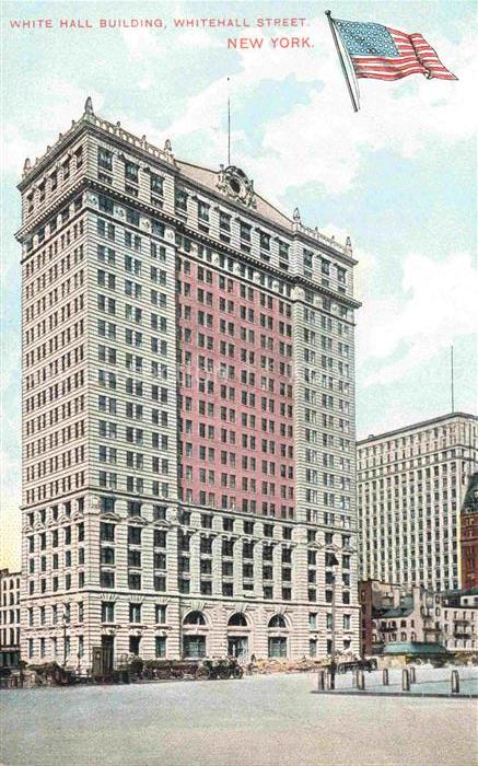 NEW YORK City USA White Hall Building Whitehall Street Illustration