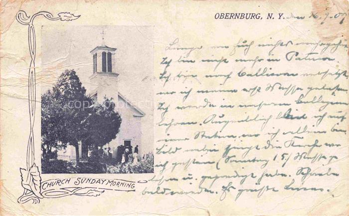 Obernburg New York USA Church Sunday morning