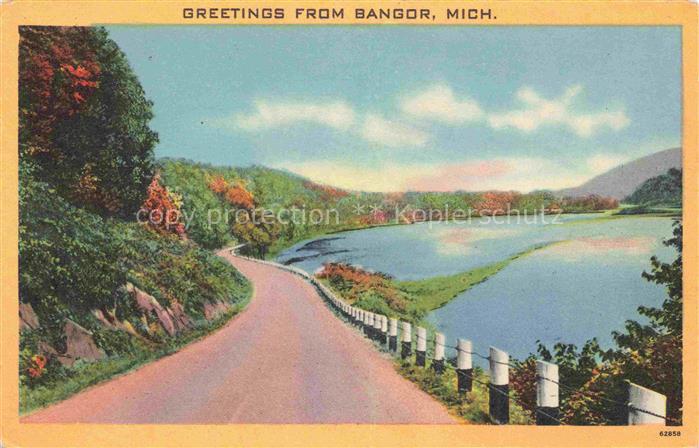Bangor Michigan USA Panorama Illustration