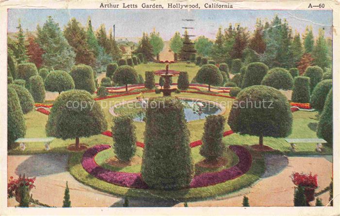 HOLLYWOOD  Los Angeles California USA Arthur Letts Garden Illustration