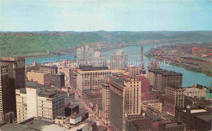 PITTSBURGH  Pennsylvania USA Golden Triangle looking west from top of Gulf Build