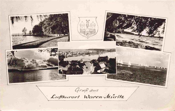 Waren Mueritz Panorama Uferpartien an der Mueritz Mecklenburgische Seenplatte