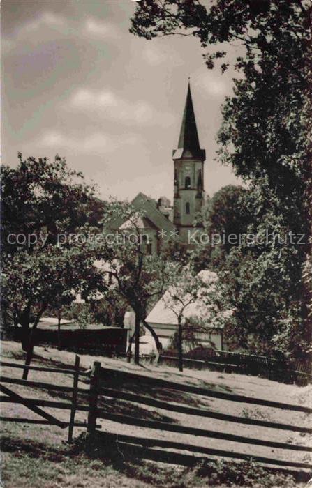 Lengefeld Erzgebirge Sachsen Blick zur Kirche