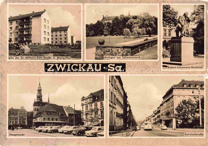ZWICKAU  Sachsen Wohnhaeuser Dr. Wilhelm-Kuelz-Strasse Marienthal Anlagen Schwan