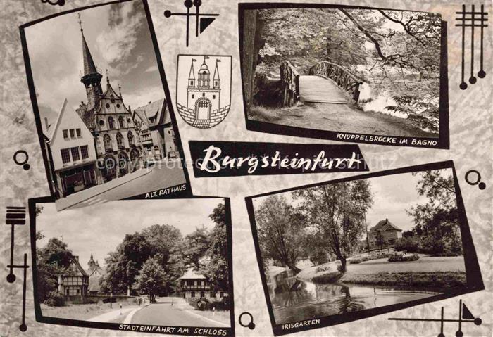 Burgsteinfurt Steinfurt NRW Altes Rathaus Knueppelbruecke im Bagno Stadteinfahrt