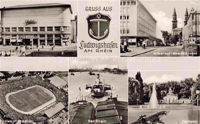 LUDWIGSHAFEN Rhein Pfalzbau Ankerhof Wredestrasse Suedwest Stadion Der Rhein Eb