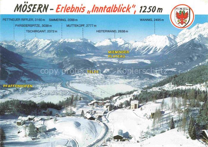 Moesern Telfs Tirol AT Fliegeraufnahme mit Pfaffenhofen und Mieminger Plateau
