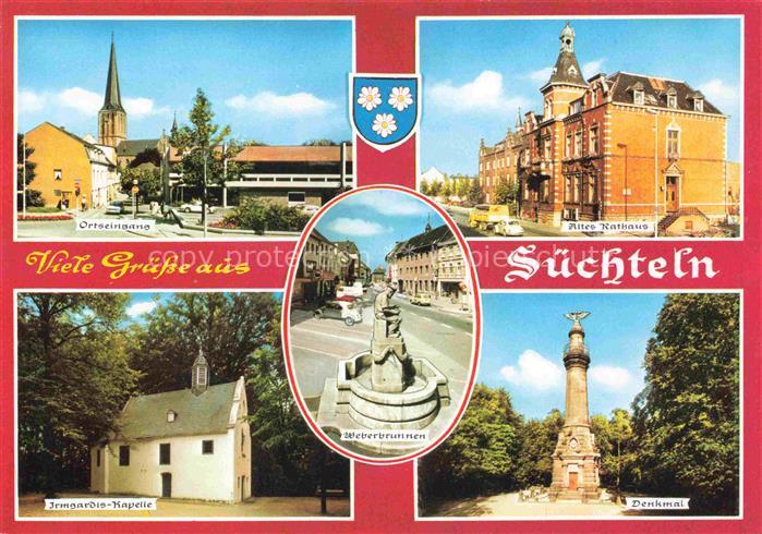 Suechteln Ortseingang Altes Rathaus Irmgardis Kapelle Weberbrunnen Denkmal