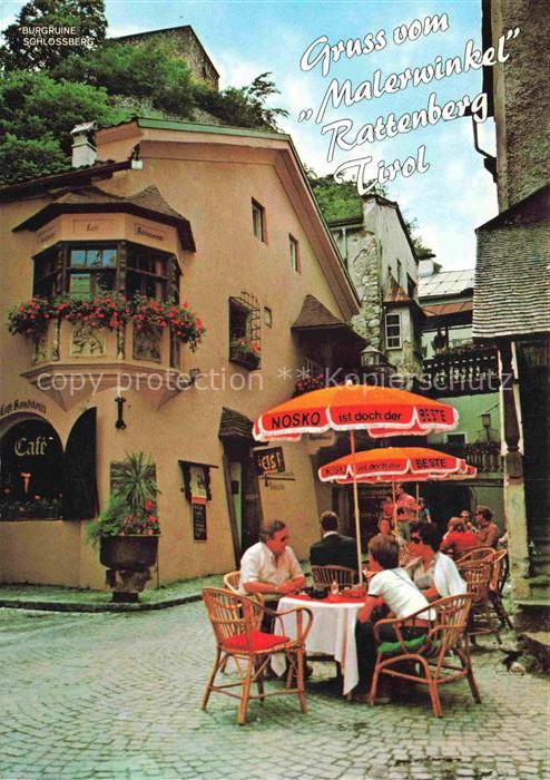 Rattenberg  Tirol AT Strassencafe im Malerwinkel