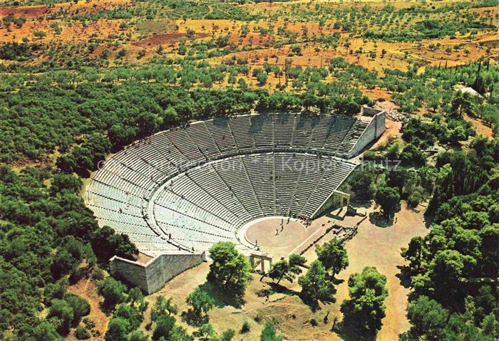 Epidauro Epidauros Epidavros Peloppones Greece Il Teatro Fliegeraufnahme
