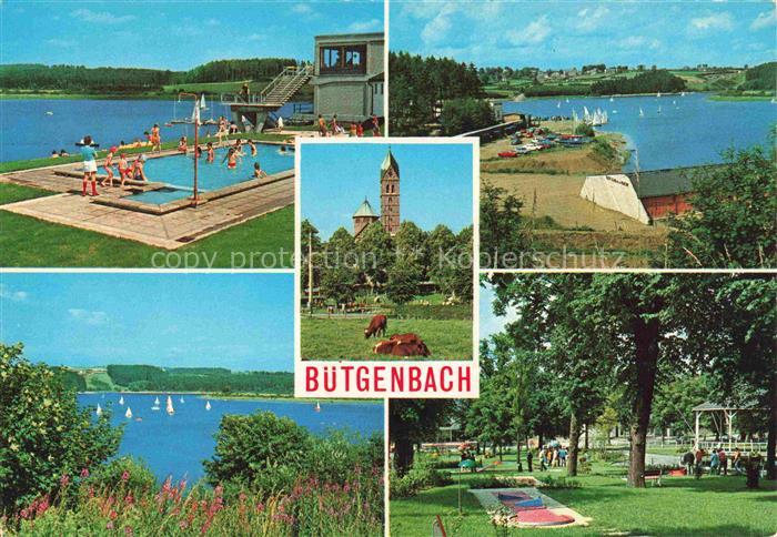 Butgenbach Liege Belgie Schwimmbad Kirche Seepartien Minigolfanlage