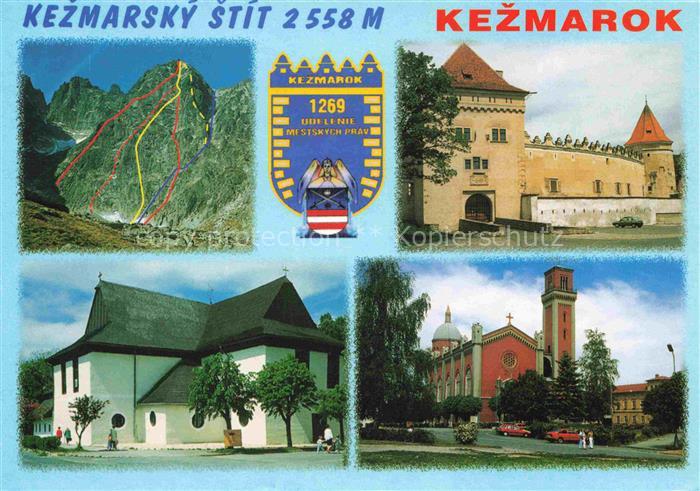 Kezmarok Kaesmark Kesmark Tatra SK Panorama Holzartikularkirche Schloss Kirche