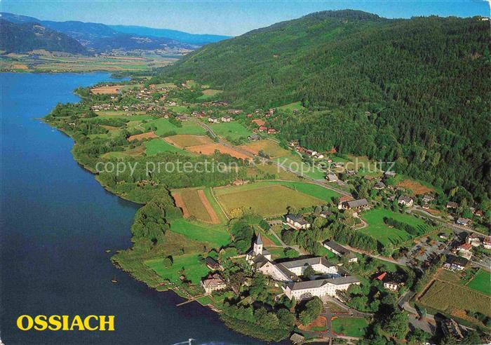 Ossiach Ossiachersee Kaernten AT Fliegeraufnahme mit Benediktinerabtei und Stift