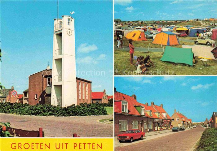 Petten aan Zee Schagen NL Kirche Zeltplatz Strassenpartie