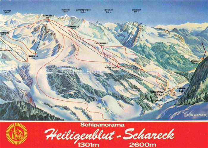 HEILIGENBLUT Kaernten AT Schigebiet Schareck Panoramakarte