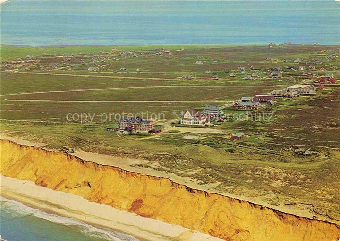 Kampen  Sylt Rotes Kliff und Ort Fliegeraufnahme