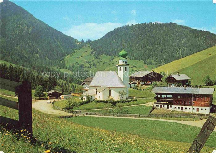 Thierbach Wildschoenau Tirol AT Panorama mit Kapelle