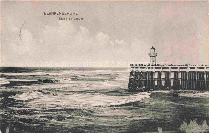 Blankenberghe BLANKENBERGE Belgie Etude de vagues Phare