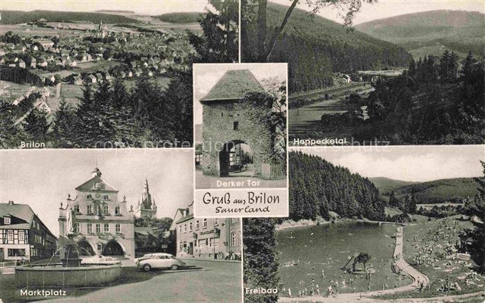 Brilon Hochsauerlandkreis NRW Panorama Hoppecketal Derker Tor Marktplatz Freibad