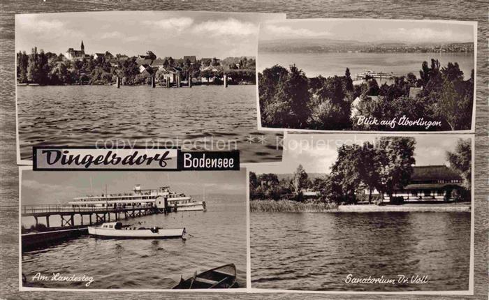 Dingelsdorf Konstanz Bodensee BW Ansicht vom See aus Blick auf ueberlingen Sanat