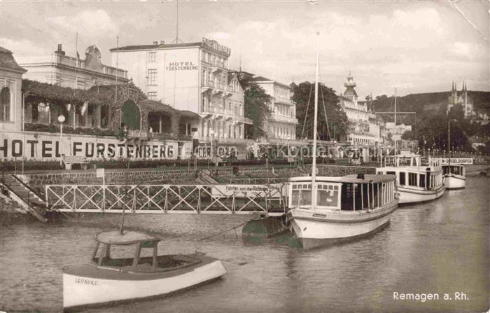 REMAGEN Rheinland-Pfalz Bootsanleger Fahrgastschiffe Hotel Fuerstenberg
